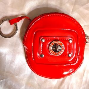 ☆LOWEST☆Rare☆MARC JACOBS☆Bright Red Genuine Leather Coin Purse Keyfob